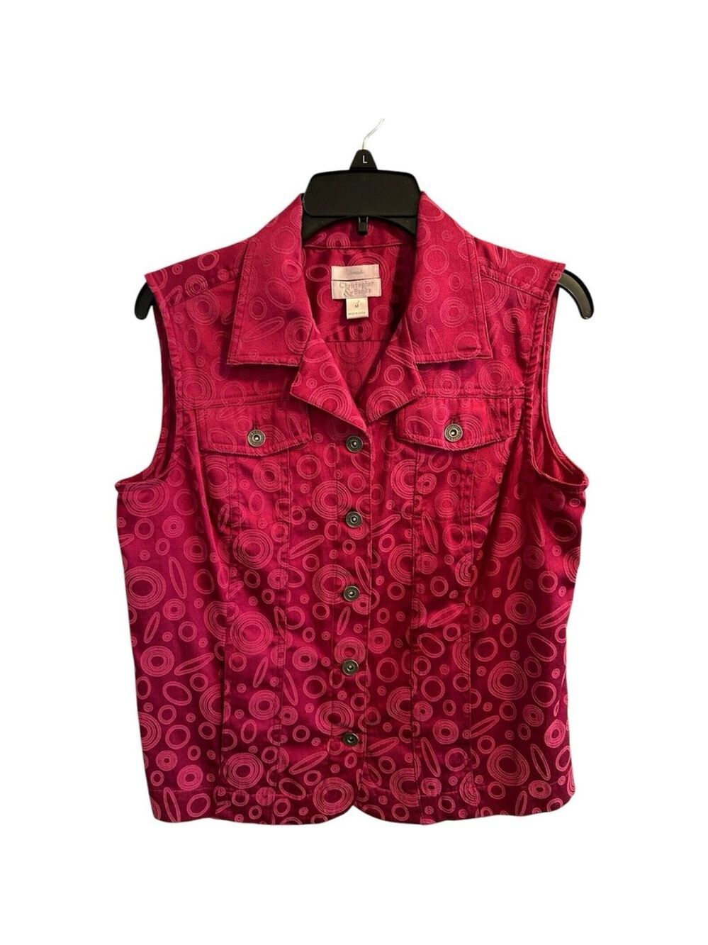 Christopher & Banks Casual Western Style Vest Womens Medium Pink Lightweight